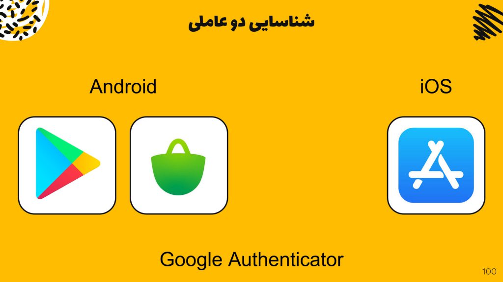نصب نرم افزار Google Authenticator از کافه بازار یا Google Play یا App Store